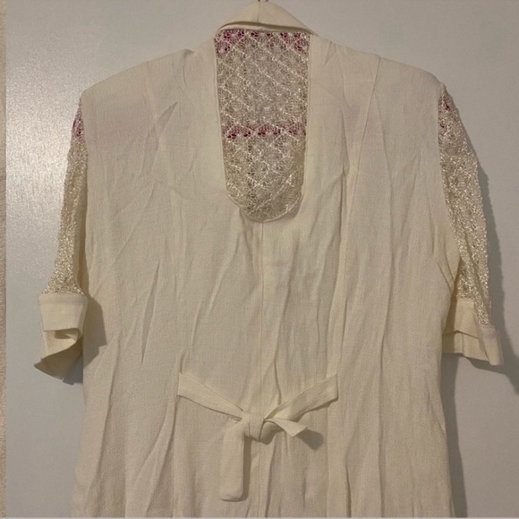 Cache Vintage Lace Detail Topper Dress Button Front Womens 8 - Picture 4 of 7